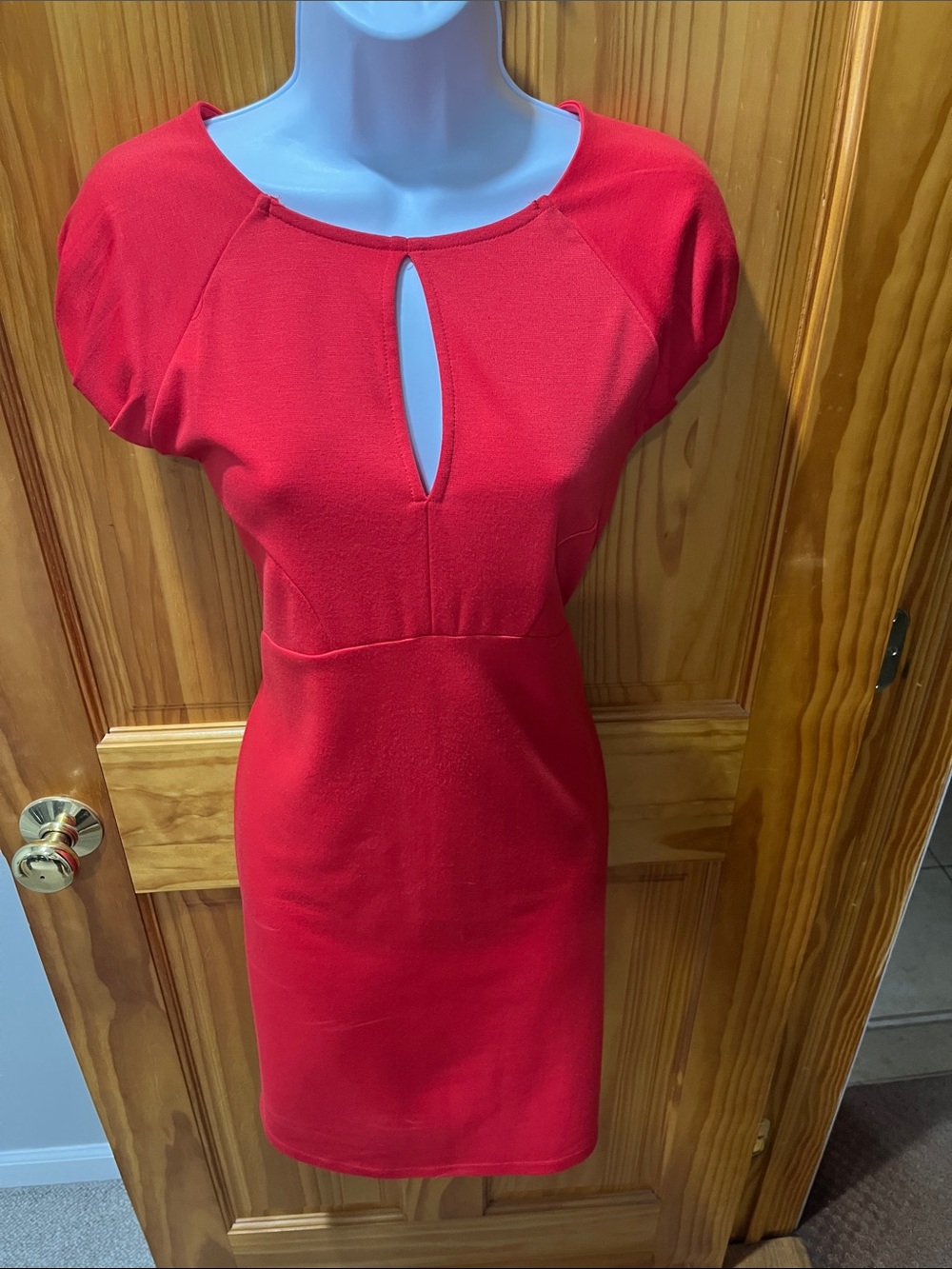 Kardashian Kollection Red Keyhole Sheath Dress